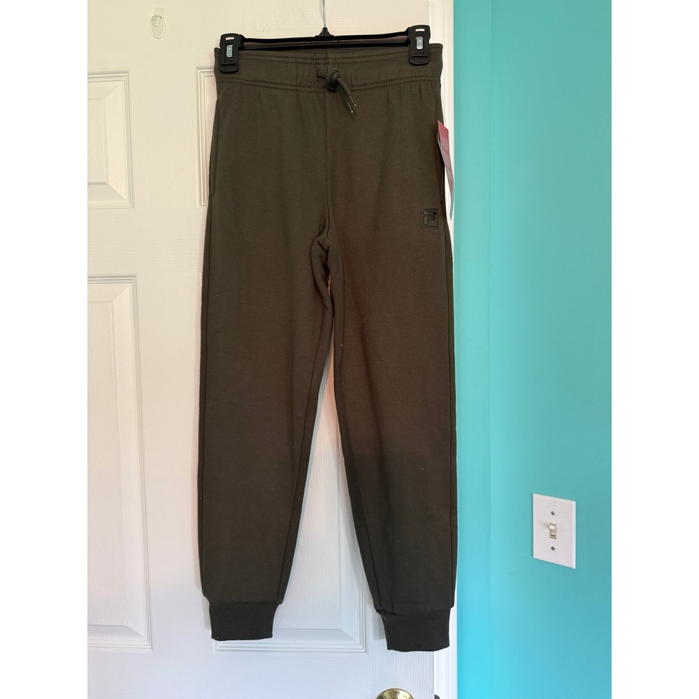 Fila Boys Olive Green Fleece Jogger Pants Sweatpants Size M 10/12 NWT